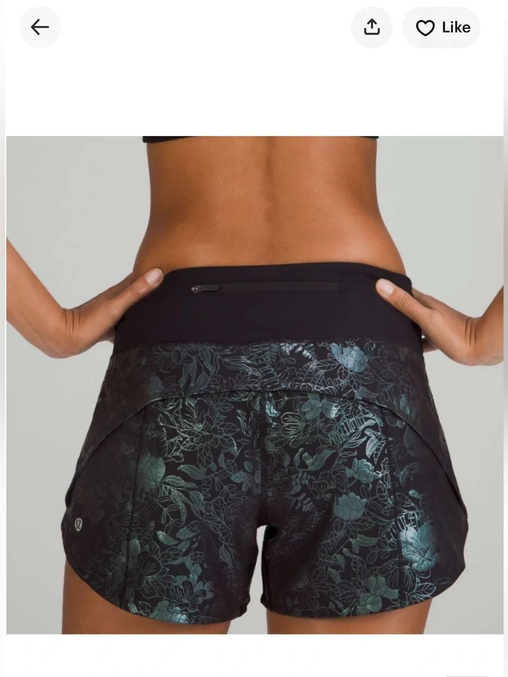 lululemon athletica 🍋 Speed Up Logo Black Iridescent 4” Shorts